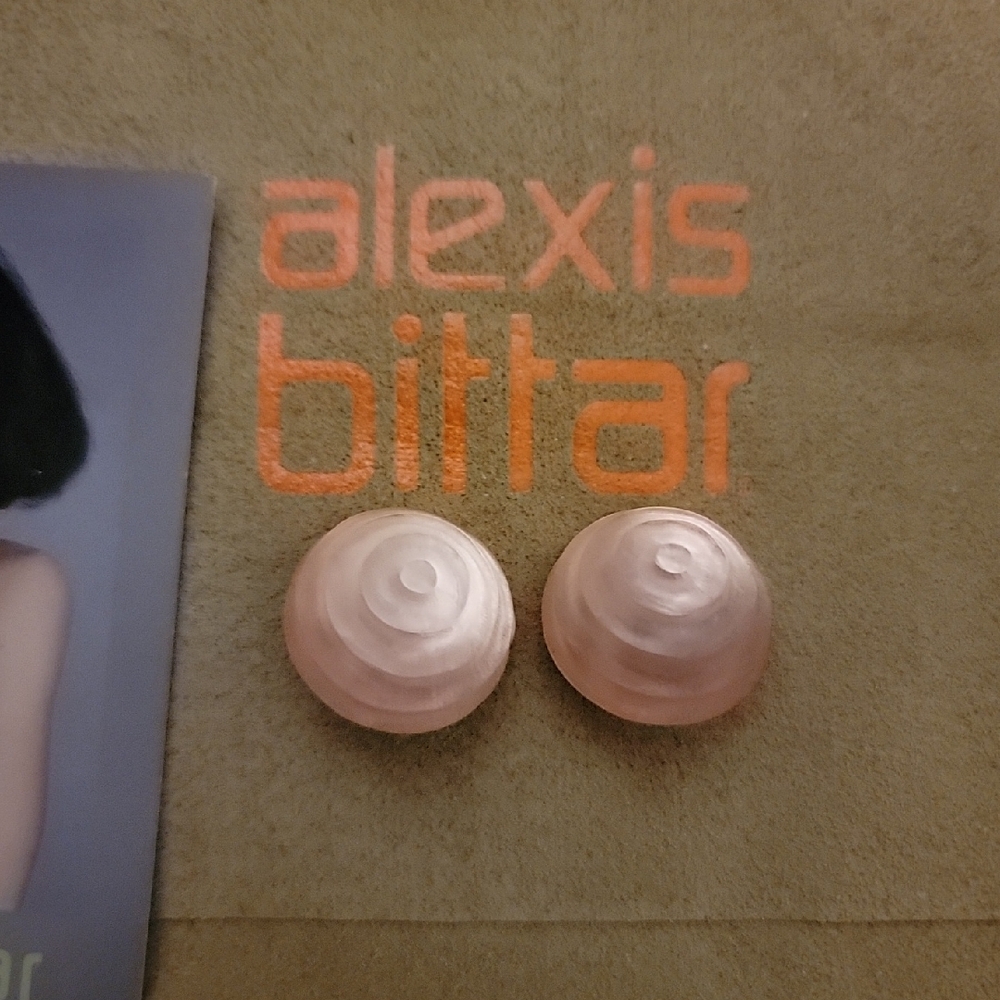 Alexis Bittar Light Pink Swirl Clip On Earrings